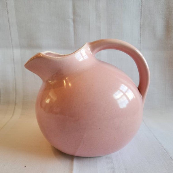 Vintage Large Pink Tilt Ball Pitcher