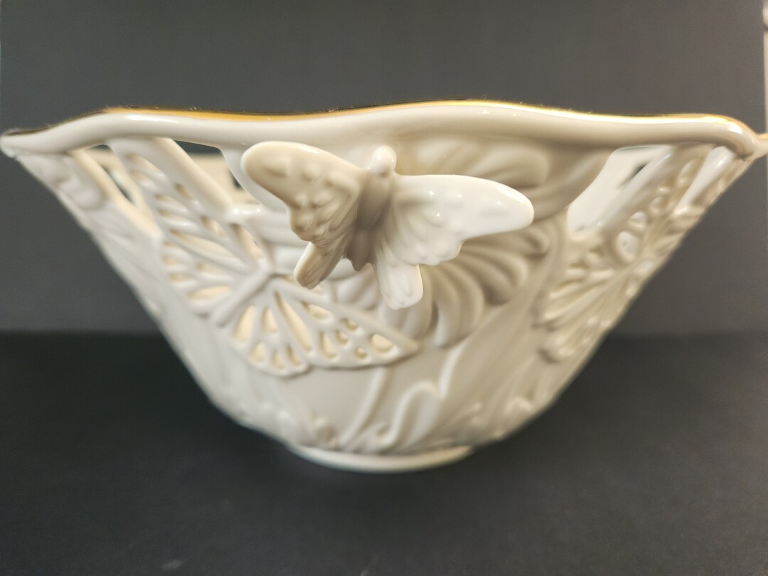 Vintage Lenox Butterflies and Lace Decorative Bowl Etsy