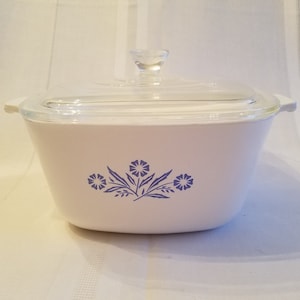 Vintage Corning Ware Blue Cornflower 1 3/4 Quart Pyroceram Casserole Dish with P-7-C Glass Lid ~ Corningware P-1