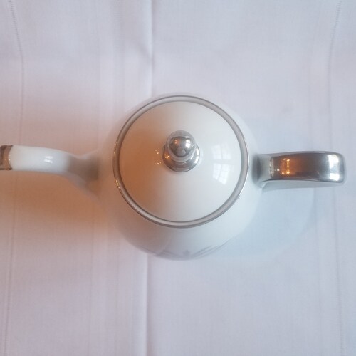 Vintage Baronet Debut Coffee Pot ~ Wheat Pattern shops with a Platinum Rim ~ Eschenbach Bavaria Germany ~ Fine China