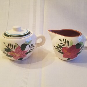 Vintage Stangl Country Garden Covered Sugar Bowl and Creamer Set