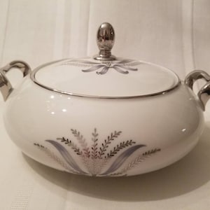 Vintage Baronet Debut Covered Casserole ~ Wheat Pattern with a Platinum Rim ~ Eschenbach Bavaria Germany ~ Fine China
