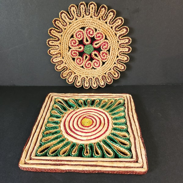 Straw Trivets Etsy