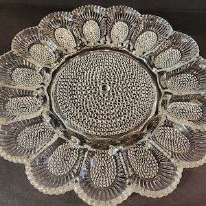 Vintage Indiana Glass Hobnail Deviled Egg Dish
