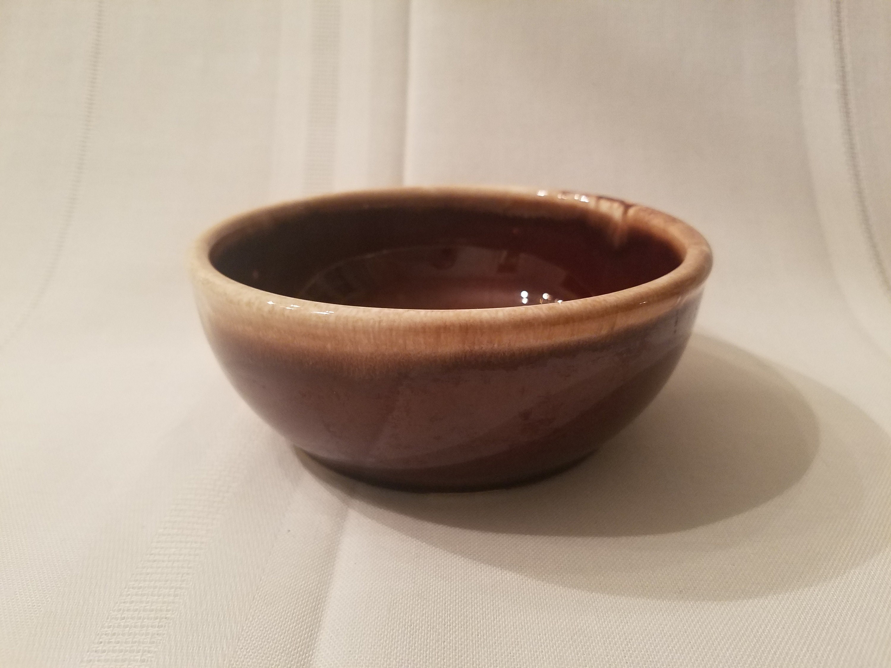 Vintage 5 Inch Brown Drip Bowl USA Ovenproof Soup Bowl Etsy