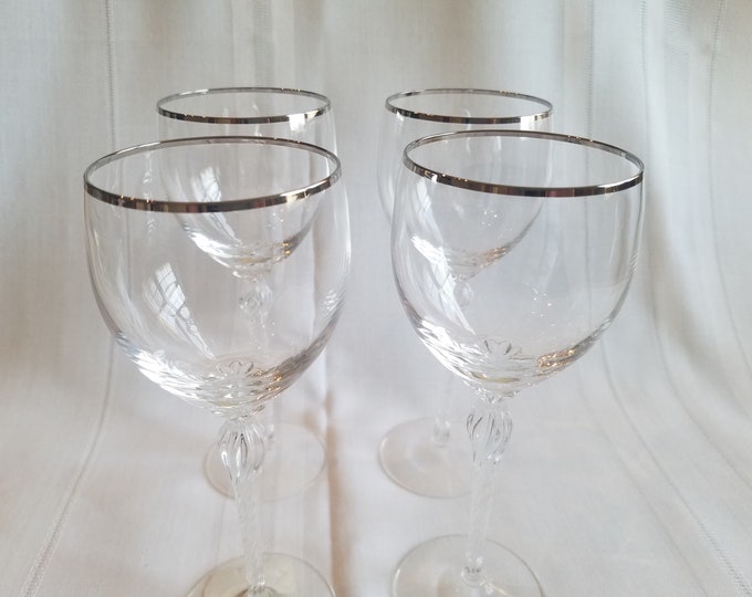 Vintage Lenox Madison Wine Glasses Set of 4 Platinum Rim Etsy