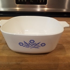 Vintage Corning Ware Blue Cornflower 1 1/2 Quart Pyroceram P Series Casserole Dish ~ Corningware P-1