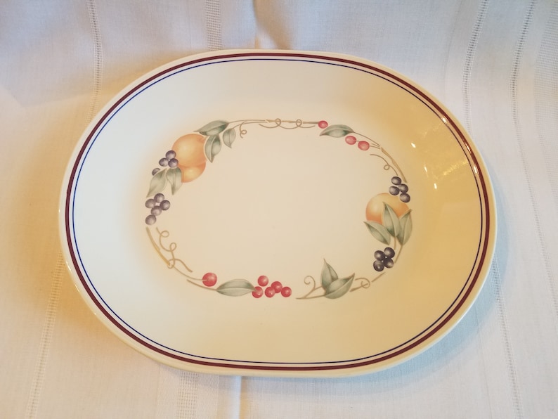 Vintage Corelle Abundance Serving Platter / Beige Fruit Etsy