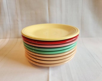 Vintage Fiestaware 7 inch Salad Plate ~ Dessert Plate ~ Discontinued Colors ~ Fiesta Dinnerware ~ USA