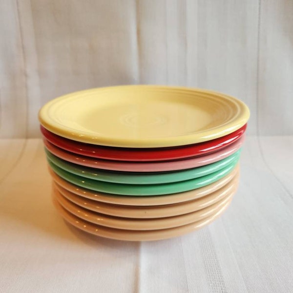 Vintage Fiestaware 7 inch Salad Plate ~ Dessert Plate ~ Discontinued Colors ~ Fiesta Dinnerware ~ USA
