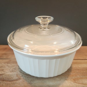 Vintage Corning Ware Pyroceram F-5-B French White Liter
