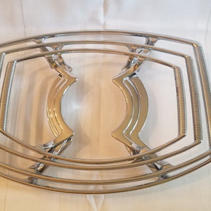 Vintage Corning Ware Platinum Cradle / Trivet