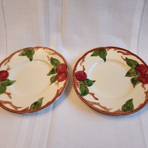 Set of 2 Vintage Franciscan Earthenware Apple Bread Plates ~ Franciscan Dinnerware USA