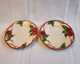 Set of Vintage Franciscan Earthenware Apple Bread Plates Franciscan  Dinnerware USA