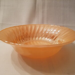 Vintage Fire King Peach Luster Dinnerware 8 1/2&quot; Scalloped Serving Bowl ~ Fire King Lusterware ~ Anchor Hocking