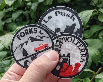 Minimalism in Forks Sticker Set, Travel Inspired Stickers, Book Lovers,  Gifts for Readers, Forks, La Push, Volterra, Denali, Booktok