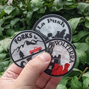 Minimalism in Forks Sticker Set, Travel Inspired Stickers, Book Lovers,  Gifts for Readers, Forks, La Push, Volterra, Denali, Booktok