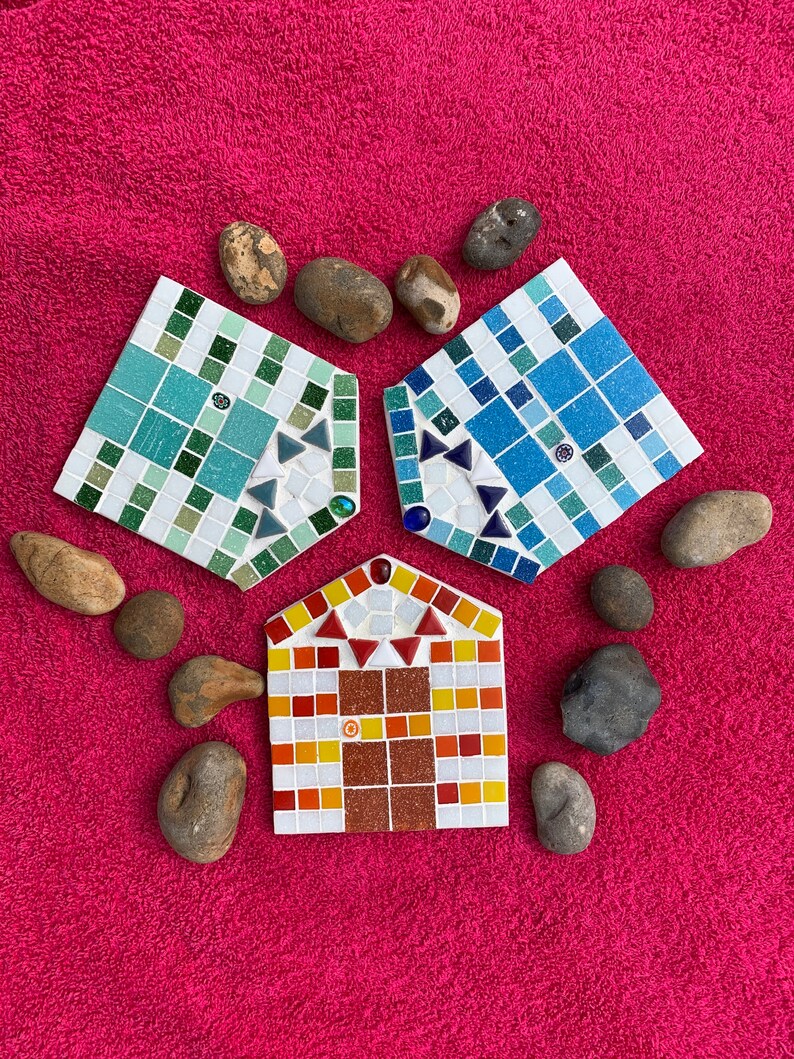 DIY Mosaic Craft Kit Beach Hut Kits Mosaical Designs Wall Etsy Australia
