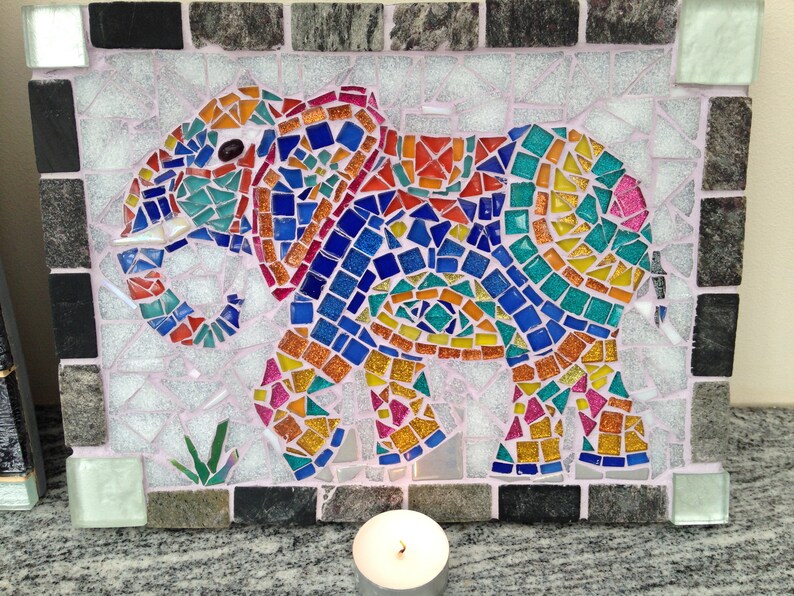 Indian Elephant Mosaic outdoor Mosaic Elephant art Mosaic