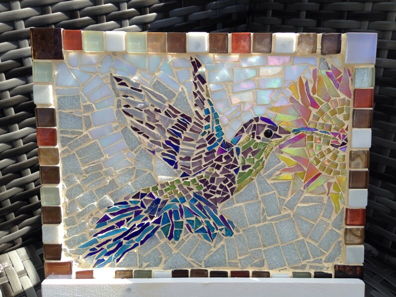 Hummingbird Mosaic Mosaic wall art Home decor MosaicAl Etsy
