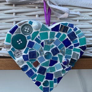 Mosaic Heart, love heart, wall art, mosaic wall hanging