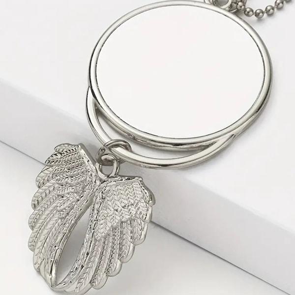 Angel, Wing, Memorial, Car Decor, Keychain, Custom, Photo, Sublimation, Heaven, In Memory, Stainless Steel, Charm, Loved Ones, Loss