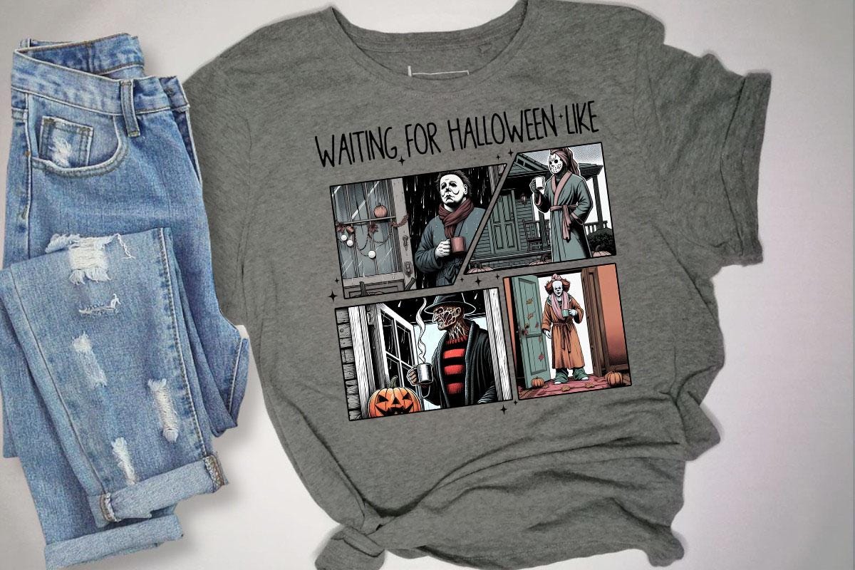 Waiting for Halloween, DTF, Transfer, DTF Prints, Prints, Ready to Press