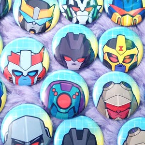Transformers 1.25&quot; Buttons Cartoon TFA Animated
