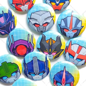 Transformers 1.25&quot; Buttons Cartoon TFP Prime