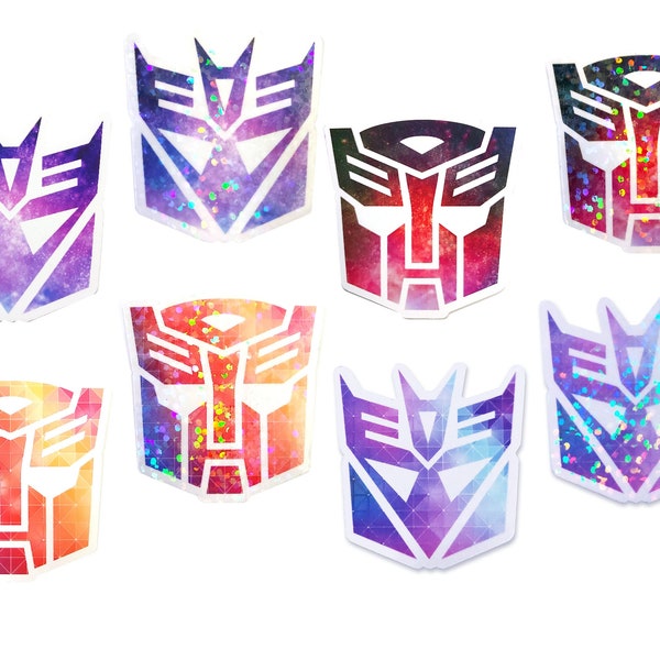 Transformers Autobot & Decepticon Stickers / Mosaic and Galaxy