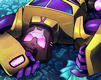 Transformers Swindle Money Bath Print - A4, 5x7, Postcard