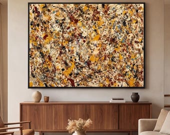 Jackson Pollock Inspired Canvas Print: Abstract Paint Splatter Wall Art