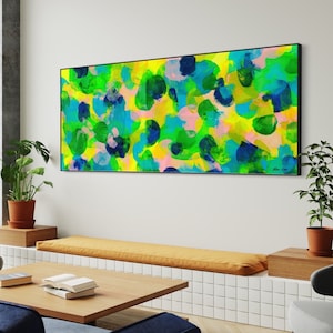 Vibrant Pop Art - Abstract Painting - Green and Yellow - Bold Art -  Modern Abstract Art - Large Wall Art - Wide Painting - Abstract Print