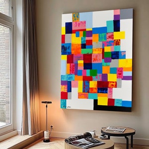 White Abstract Art Painting Print Contemporary Art Original Art Prints Canvas Colorful Abstract Painting Living Room Wall Art Home Decor