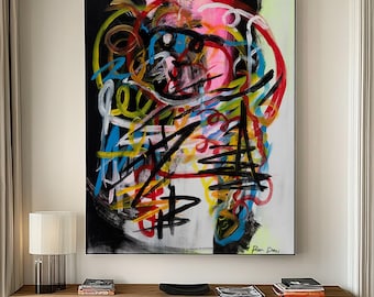 CANVAS Fine Print &quot;Hues of Strength&quot; Contemporary Art Abstract Painting Print on Canvas  | Large Art Canvas Print by Ron Deri