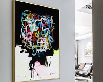 Abstract Painting Wall Art Decor Abstract Art Canvas Large Abstract Art Modern Painting Black Art Painting Contemporary Art Print Abstract