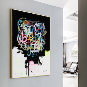 Abstract Painting Wall Art Decor Abstract Art Canvas Large Abstract Art Modern Painting Black Art Painting Contemporary Art Print Abstract