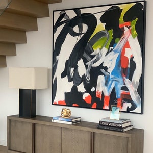 Handmade Painting &#39;Graffiti&#39; Art by Ron Deri | Acrylic Abstract Painting on Canvas, Modern & Contemporary Art