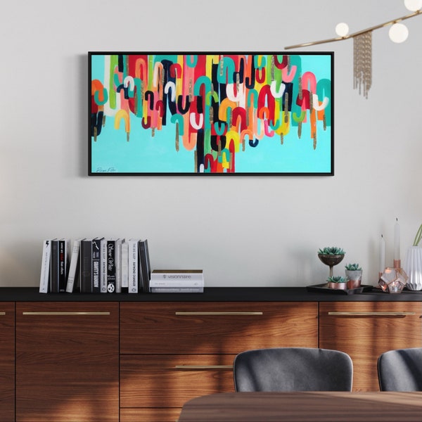 Baummalerei, Baum auf Leinwand, Acrylbaum, handgemachte Kunst, Acrylkunst, Malerei auf Leinwand, Breite Malerei, Regenbogen Kunst, Moderne Malerei