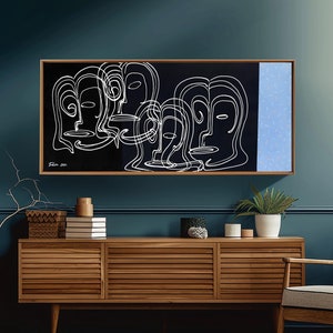 Black and White Art Print, Large Wall Art Abstract Painting, Minimalist Wall Art Living Room, Wall Art Canvas, Living Room Decor Wall Art