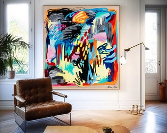 Abstract Canvas Print - Modern Colorful Wall Art, 'Elixir of Life'