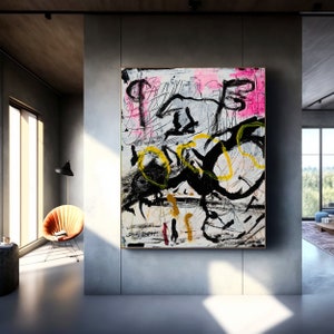 Große abstrakte Kunst Leinwand Druck große Wand Kunst abstrakte Malerei Druck moderne Kunst zeitgenössische abstrakte Wohnzimmer Wand Kunst-Dekor Leinwand