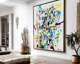 Abstract Painting Wall Art Canvas Large Print Modern Abstract Living Room Wall Decor White Contemporary Art Abstract Art Prints Canvas