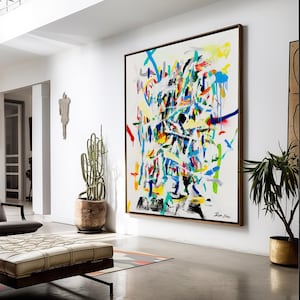 Abstract Painting Wall Art Canvas Large Modern Abstract Living Room Wall Decor White Painting Contemporary Art Abstract Art Painting Canvas