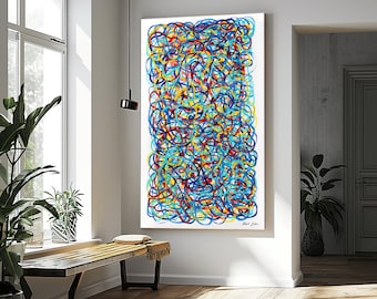 Large Abstract Art Vertical Painting Minimalist Art Canvas White Painting Modern Art Abstract Living Room Wall Decor Art Print Large Art