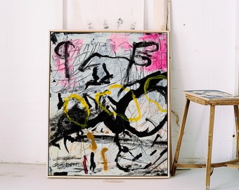 Large Abstract Painting "Chaos" | Modern Wall Art Canvas Print by Ron Deri - Perfect for Living Room, Bedroom, Office, or any Space