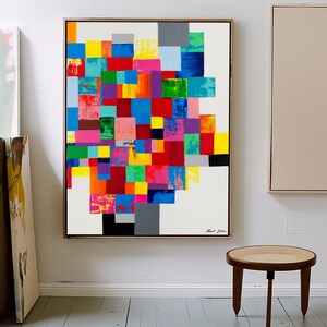 White Abstract Art Painting Print Contemporary Art Original Art Prints Canvas Colorful Abstract Painting Living Room Wall Art Home Decor