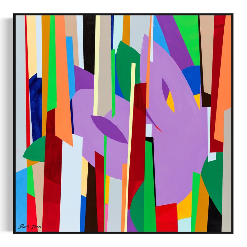 Large Abstract Canvas Wall Art Geometric Colorful Design for Modern ...