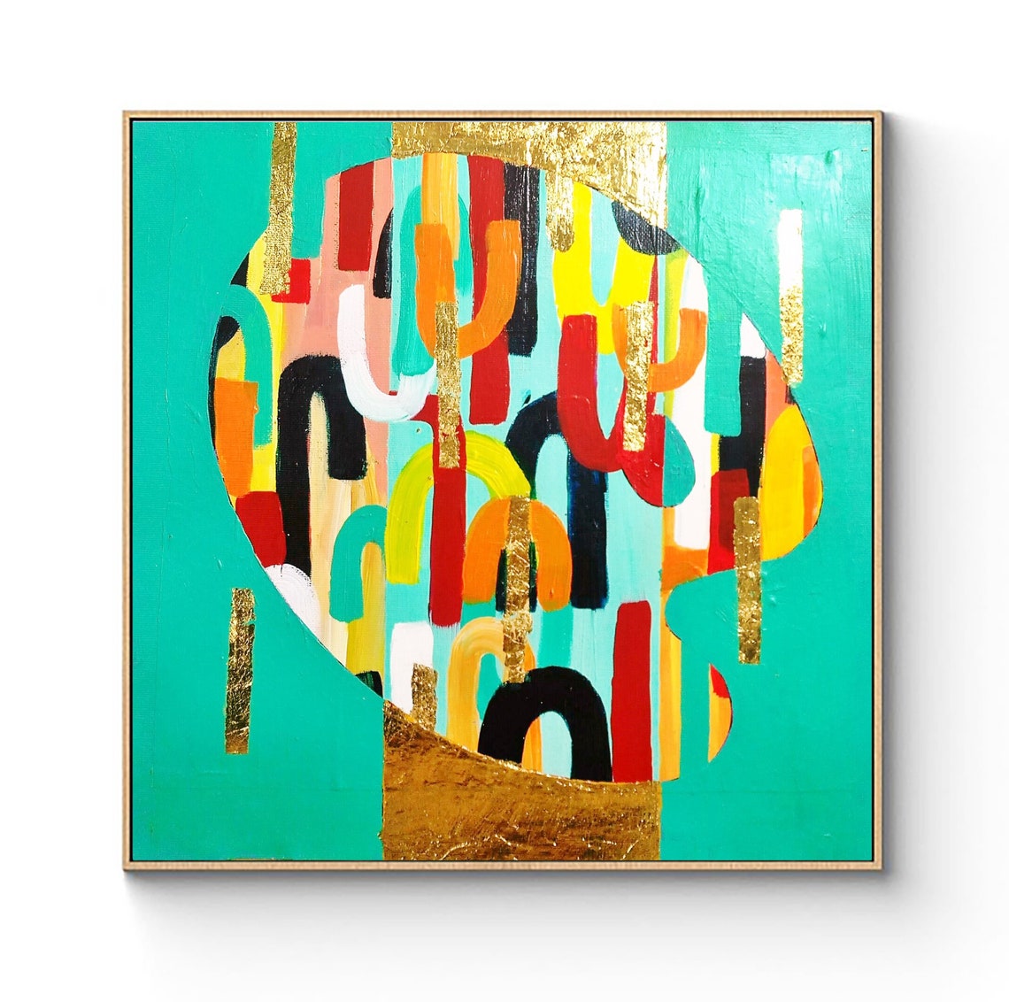 Gold Leaf Painting Large Wall Art Abstract Painting Etsy