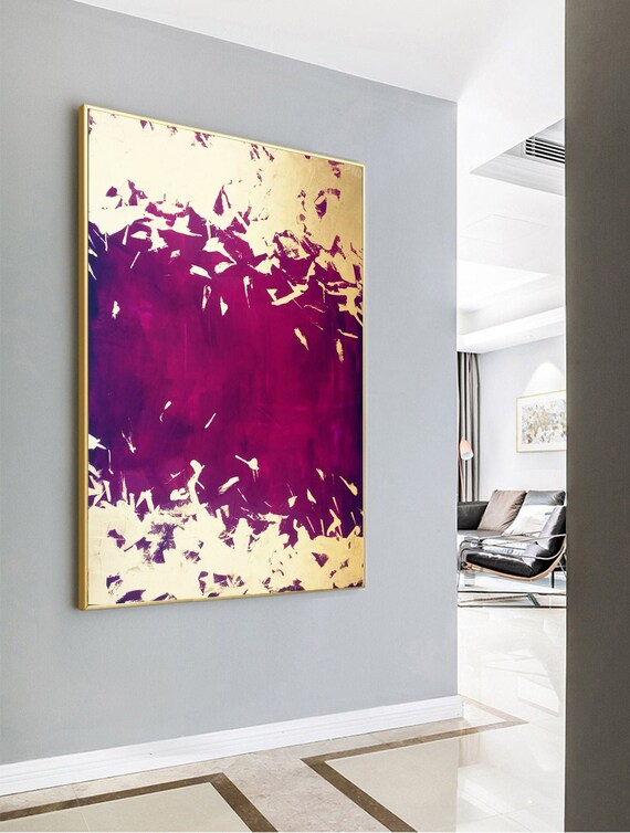 Gold Leaf Painting Energy Large Wall Art Etsy Gold Leaf Painting Energy Large Wall Art Etsy